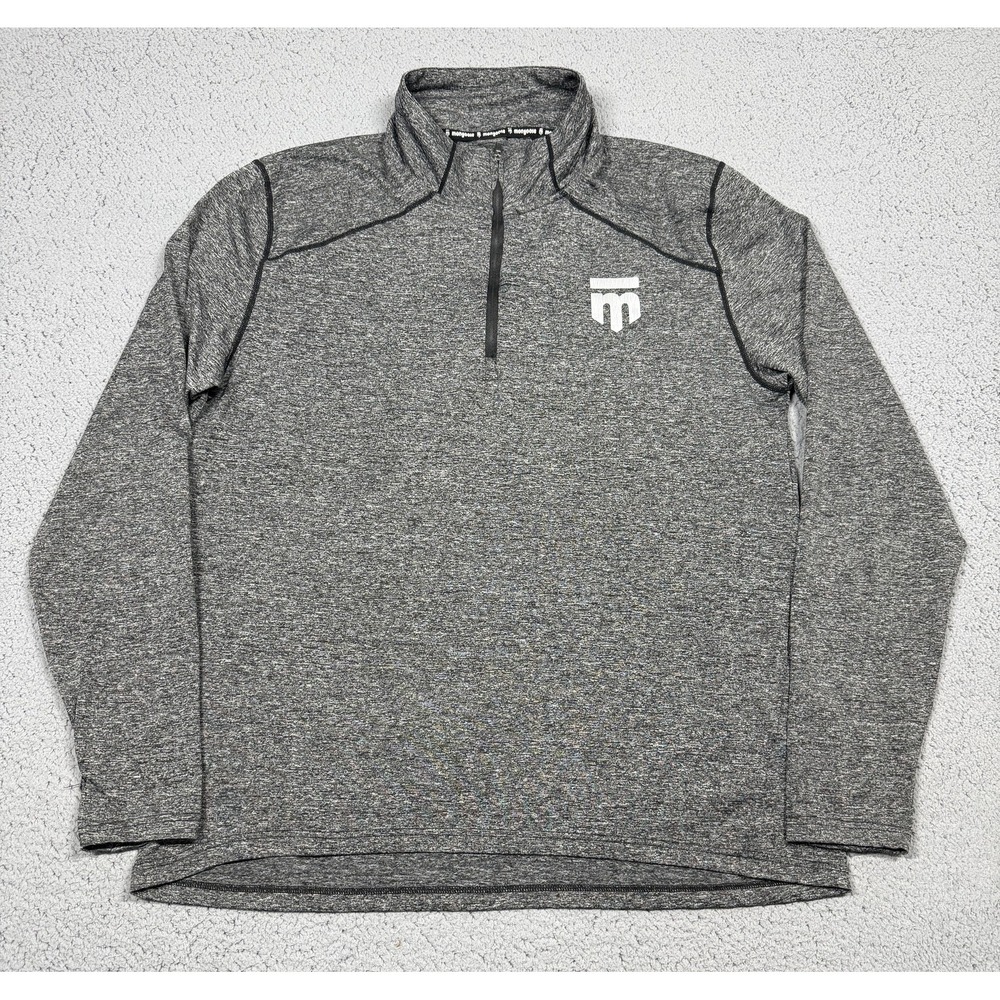 Mongoose Pullover Mens Large Gray 1/4‎ Zip Long Sleeve Athletic Performance Top